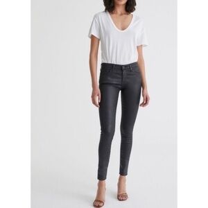 AG The Leatherette Legging Ankle Vintage Leatherette Light Black - Size 25